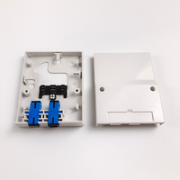 Boîtier de distribution optique FTTH mini 2 ports en ABS pour montage mural intérieur, plaque frontale fibre optique avec adaptateur SC