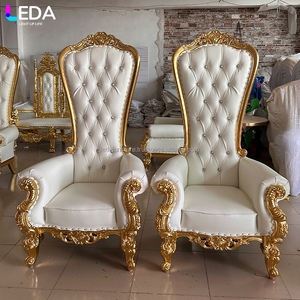 เก้าอี้สมบัติทองคำหลังสูงและราคาไม่แพงสำหรับที่นั่งในงานแต่งงานสุดหรูของราชวงศ์ - Product Image 2