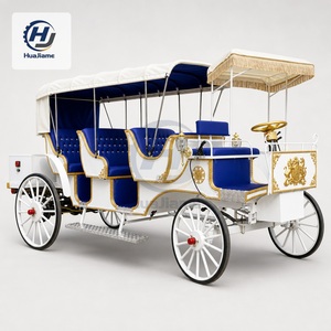 Buggy de luxe Huajia électrique classique en acier blanc, sièges gris, 2 rangées, pour transport VIP touristique, club de campagne, <span class=keywords><strong>immobilier</strong></span> - Product Image 2