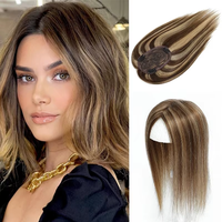 Vrais cheveux humains Remy indien LONGFOR marque une pièce haut cheveux Patch Invisible couverture sans couture gris frange droite 120% densité