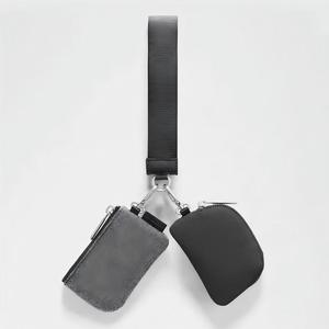 Porte-clés double pochette USA prêt à expédier, petit portefeuille, porte-monnaie zippé, porte-cartes détachable, pochette de sac à main avec dragonne - Product Image 3