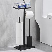 Support de brosse WC et porte-papier en acier inoxydable chromé, design moderne, écologique, avec logo personnalisé, pour boîte de rangement carrée
