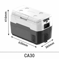 Réfrigérateur-congélateur portable pour voiture 30L -20°C ℃   Réfrigérateur à double usage DC12V 24V AC avec LED USB pour le camping, les camping-cars, les camions et l'extérieur