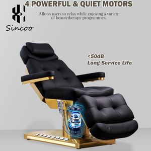 Cama de Masaje Eléctrica de Alta Calidad con Base Metálica Dorada Control de Pie y 3 Motores Cama <span class=keywords><strong>Facial</strong></span> de Color Personalizado para Salón de Belleza - Product Image 4