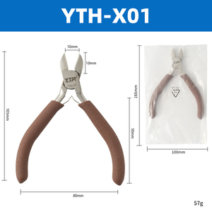 Alicates de Corte <span class=keywords><strong>Diagonal</strong></span> YTH con Mango Marrón y Acabado Niquelado, Cortadores de Alambre para Electrónica y Joyería - Product Image 1