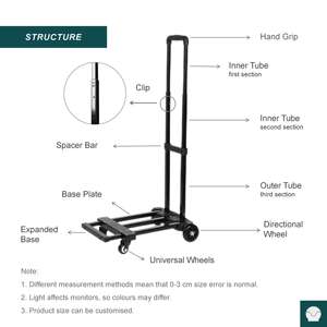 Carrito de Equipaje Telescópico con Capacidad de 100 kg, Modelo T819G-3 - Product Image 4