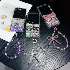 Para Samsung Z Flip 7 6 5 Glitter Flash Diamond Bow con cadena Phone Case Envío gratis para Z Fold 7 case Envío gratis - Product Image 2
