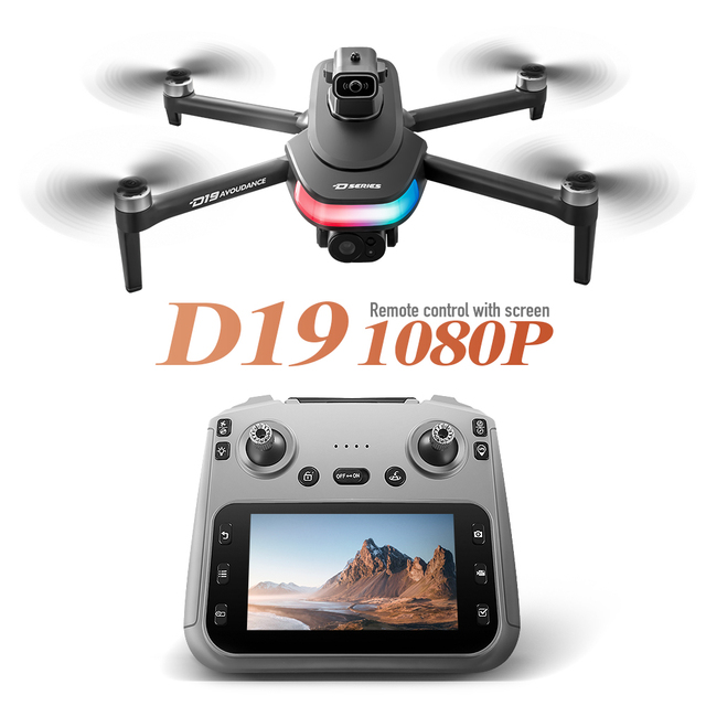 New D19 GPS Drone Profesional Drone 1080 Hd With Large Color Screen 5g Gps Wifi Fpv Camera Brushless Rc Quadcopter Dron Toys
