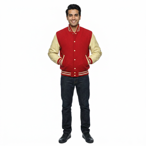 Veste de baseball universitaire de style américain pour hommes, veste de collège, confortable, sans effort, longue, pour l'hiver, pour homme - Product Image 1