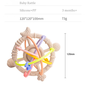Anneau <span class=keywords><strong>de</strong></span> <span class=keywords><strong>dentition</strong></span> en silicone sans BPA pour bébé avec fonction gonflable Jouet musical pour enfants <span class=keywords><strong>de</strong></span> 0 à 6 mois Hochets doux pour jouer - Product Image 3