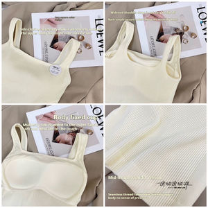 Fil sans couture gilet délicat doux camiseta sin mangas une pièce coupe fixe croptop beauté dos fronde soutien-gorge <span class=keywords><strong>tube</strong></span> haut avec coussinet de soutien-gorge - Product Image 3
