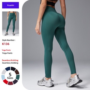 Pantalon de yoga taille haute sans couture pour l'automne et l'hiver, effet fessier galbé, contrôle <span class=keywords><strong>du</strong></span> ventre, rehaussement des hanches, sans plis ni lignes gênantes - Product Image 2