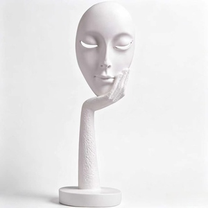 Nordic Creative Abstract Black and White Art Facial Mask Ornament Beauty Salon Decoration Figure Sculpture Crafts - Product Image 2
