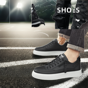 Zapatillas deportivas de malla transpirables para hombre, con aumento de altura, estilo casual y versátil, con cordones, de PU y PVC, a la última moda. - Product Image 2