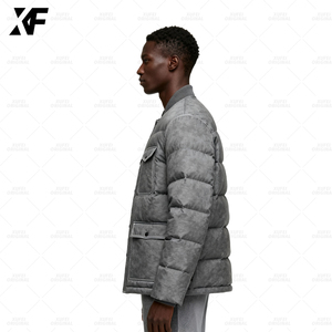 XUFEI Design Original de haute qualité Logo personnalisé rétro lavé au soleil délavé caractéristique chauffante en duvet de canard Boxy Fit Puffer Jacket - Product Image 2