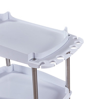 Chariot de Salon de Beauté avec Tiroir, Mobilier de Luxe pour Salon, Chariot à Main en Plastique et Métal, Étagère à 3 Niveaux, Mobile sur Roulettes