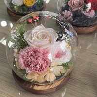 Décoration de mariage faite à la main, roses éternelles dans un dôme en verre, fleurs éternelles conservées, cadeau pour la Saint-Valentin, prix d'usine