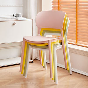Modern Plastic <b>Dining</b> <b>Chair</b> Minimalist Design <b>Stackable</b> Home Furniture Coral Gray Color Options - Product Image 6