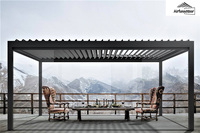 Airfun Outdoor Bioclimatic Cadre en aluminium motorisé Gazebo Toit Tente électrique Pare-soleil Système Tissu Typhoon Shutter