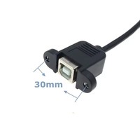 Cable USB 2.0 B Hembra a Micro USB 5 Pines Macho de 0.3m con Orificio para Montaje en Panel para Conector de Impresora y Escáner de Computadora