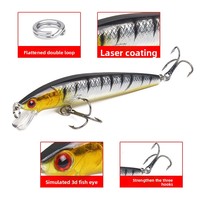 Leurre dur 9/5g Minnow longue portée avec billes sonores, flottant, en plastique, imitation réaliste pour achigan, sans hameçons