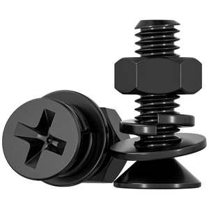 Carbon Steel Black Countersunk Phillips Head Screws And Nuts M3 M4 Metric Thread Inserts Grade 4.8 Construction Industry Use - Product Image 1