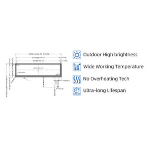 8.8 Inch 1280x320 High Brightness Display 1000nits IPS LVDS TFT LCD Display With Capacitive Touch - Product Image 2