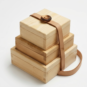 Wooden Food Storage <b>Box</b> Set Painted Japandi Folk Art <b>Tea</b> Gift <b>Box</b> Porcelain Insert Handmade Handcrafted High Quality 3-6L - Product Image 1