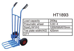 <span class=keywords><strong>Ht1893</strong></span> धातु परिवहन ट्रॉली, गोदामों के लिए हैंड ट्रक कार्ट, सुपरमार्केट - Product Image 3