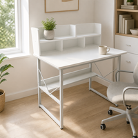 Bureau d'ordinateur multifonctionnel moderne au design minimaliste, avec panneau en bois épais, rangement personnalisable, durable et peu encombrant