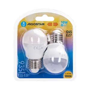Lampadine LED G45 E27 10W, 2 unità, a risparmio energetico, luce calda, ideali per illuminazione decorativa e risparmio energetico - Product Image 2