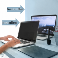Filtre de confidentialité pour ordinateur portable non adhésif, mat, anti-reflets, anti-lumière bleue, 14 pouces 16:9 pour Lenovo HP Dell 180 ° Protection d'écran anti-espionnage