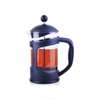 Cafetière à piston en verre borosilicate soufflé à la main, sans BPA, résistant à la chaleur, 350 ml (12 oz), pour café et thé