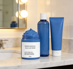 <span class=keywords><strong>Masque</strong></span> facial en argile bleue marocaine naturelle, éclaircissant, détoxifiant, nettoyant les pores - Product Image 6