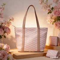 Sac fourre-tout de luxe rose bonbon avec monogramme, grande capacité, décontracté, pour femme, avec poche avant, idéal pour le travail et le shopping