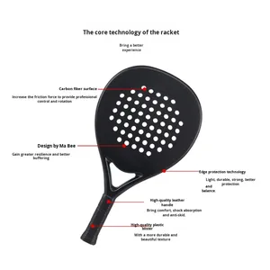 <span class=keywords><strong>Raquette</strong></span> de <span class=keywords><strong>padel</strong></span> en fibre de carbone personnalisée OEM/ODM - Légère et durable pour l'entraînement et les matchs - Product Image 3