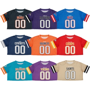 FQ Impression Sublimée Personnalisée Football Américain Sportif Tout Mesh Jersey Rétro Mesh Boxy Cropped American Football Team Fans Jersey - Product Image 1