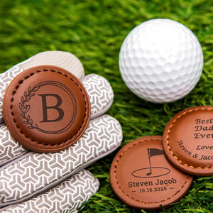 Marqueurs de balle de <span class=keywords><strong>golf</strong></span> personnalisés en PU pour l'extérieur, accessoires de <span class=keywords><strong>golf</strong></span> magnétiques ronds, <span class=keywords><strong>cadeau</strong></span> de luxe pour les golfeurs - Product Image 5