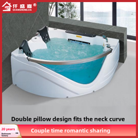 Baignoire autoportante moderne et confortable en acrylique avec fonction massage et drain pour la maison, l'hôtel et les petits appartements – Constant