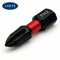 Embouts de tournevis magnétiques LXD PH2 25 mm, lot de 12 pièces avec finition en oxyde noir, manche en acier, qualité industrielle pour le bricolage