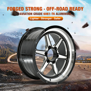 <span class=keywords><strong>ล้อ</strong></span>อัลลอยด์ <span class=keywords><strong>KSR</strong></span> Off-Road สีดำเงาขอบเงินขัดเงา 6 ก้าน ผลิตด้วยวิธีฟอร์จ ขนาด 16 17 18 19 20 21 22 23 24 นิ้ว สำหรับรถ Jeep Cherokee และอื่นๆ - Product Image 2