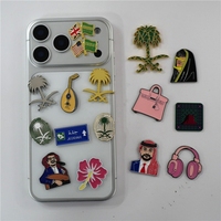 Autocollant de téléphone personnalisé en métal saoudien, broche, épinglette émaillée, logo de conception pour autocollant de téléphone