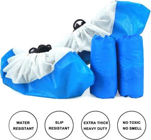 Surchaussures jetables premium 10g l'unité, en plastique avec semelles antidérapantes, anti-poussière pour l'industrie alimentaire 40x15cm - Product Image 3