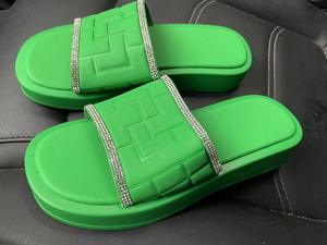 Nouvelles sandales d'été à bout carré et strass pour femmes, style russe, grande taille, pour la plage - Product Image 4