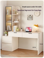 Bureau d'ordinateur de style nouveau, bureau d'angle avec tiroirs de rangement, bureau réglable avec étagère intégrée, bureau tout-en-un pour petit appartement, bureau de jeu à domicile