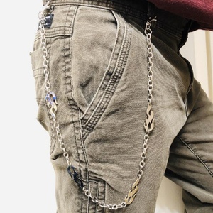Cadena de cintura para jeans estilo hip-hop, accesorio de joyería con diseño de calavera, colgante de marca personalizado, cadena de billetera con eslabones - Product Image 3