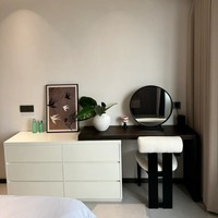 Set meja rias kamar tidur, apartemen padat minimalis kayu pinus multifungsi penyimpanan Modular dapat dilepas