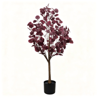 Pohon Eucalyptus Plastik Buatan Warna-Warni Realistis, Pohon Pot Silver Dollar Palsu, Tahan UV, Ramah Lingkungan, untuk Rumah, Hotel, Dalam Ruangan