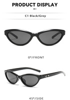 Lunettes de soleil œil de chat vintage Y2K pour femmes et hommes, vente en gros, logo personnalisé, fabricant OEM ODM, lunettes de soleil ovales rétro populaires