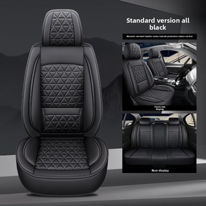 Cubierta de asiento de coche universal de <span class=keywords><strong>5</strong></span> asientos conjunto completo cojín de asiento de coche delantero y trasero impermeable de piel sintética de lujo - Product Image 6